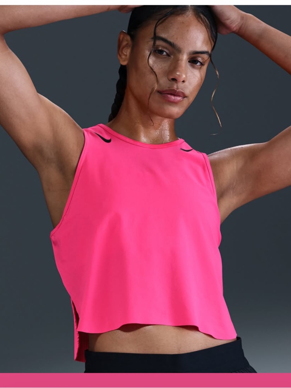 Nike Dri-FIT ADV Women's Cropped Tank hyper Pink XXL Running Race FN2713-645 NWT